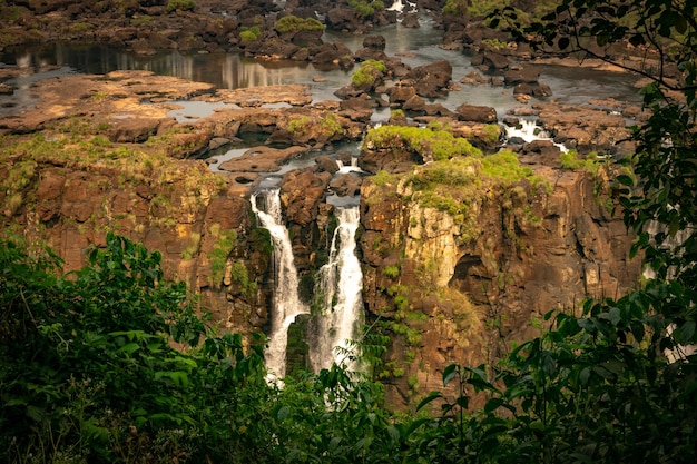 Foto vista panorâmica da cachoeira