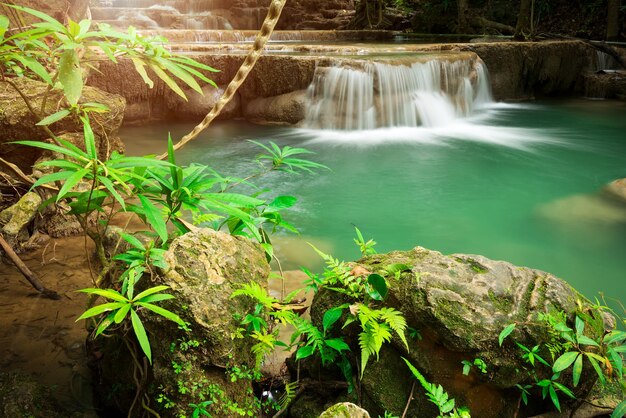 Foto vista panorâmica da cachoeira