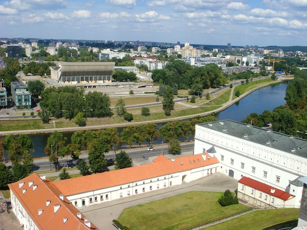 Vista panorâmica da cidade de cima em um dia de verão Vilnius Lituânia
