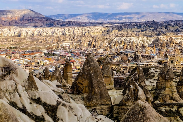 Vista panorâmica da cidade de Goreme na Capadócia Goreme Turquia