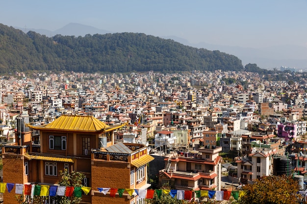 Vista panorâmica da cidade de Kathmandu, Nagarjun, Nepal