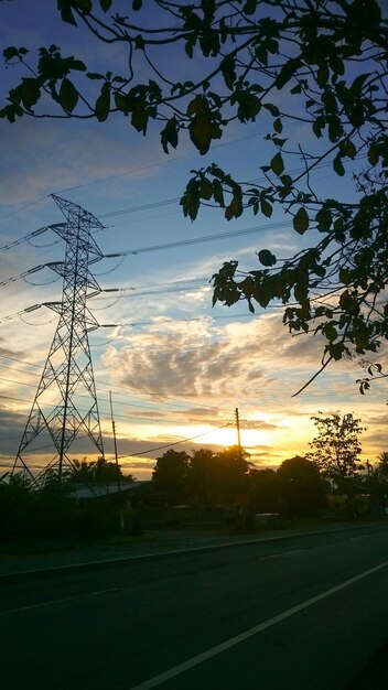 Foto vista panorâmica da paisagem ao pôr-do-sol