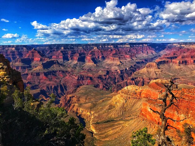 Vista panorâmica da paisagem contra o céu nublado