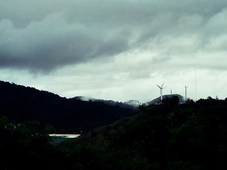 Foto vista panorâmica da paisagem contra o céu nublado