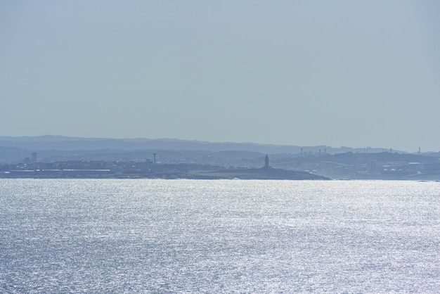 Foto vista panorâmica da paisagem urbana de a coruña na galiza espanha