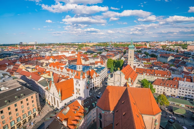 Vista panorâmica da paisagem urbana do centro histórico de Munique na Alemanha