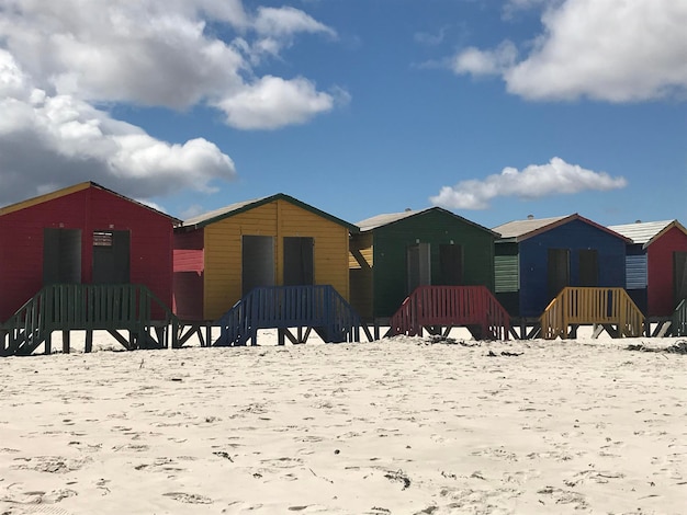 Foto vista panorâmica da praia contra edifícios contra o céu