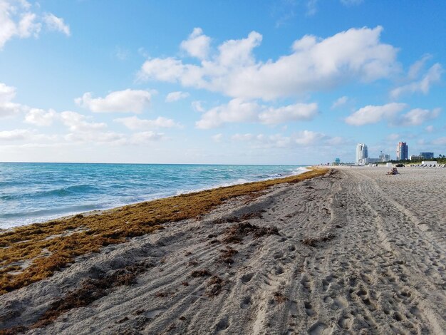 Foto vista panorâmica da praia contra o céu