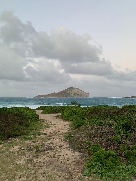 Foto vista panorâmica da praia contra o céu