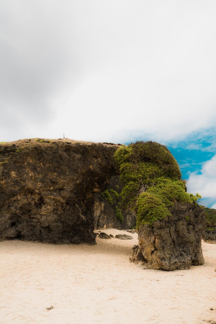 Foto vista panorâmica da praia contra o céu