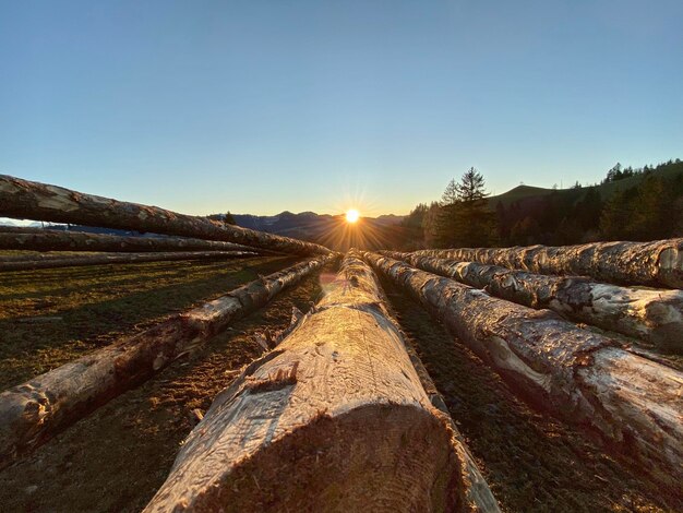 Foto vista panorâmica da terra contra o céu claro