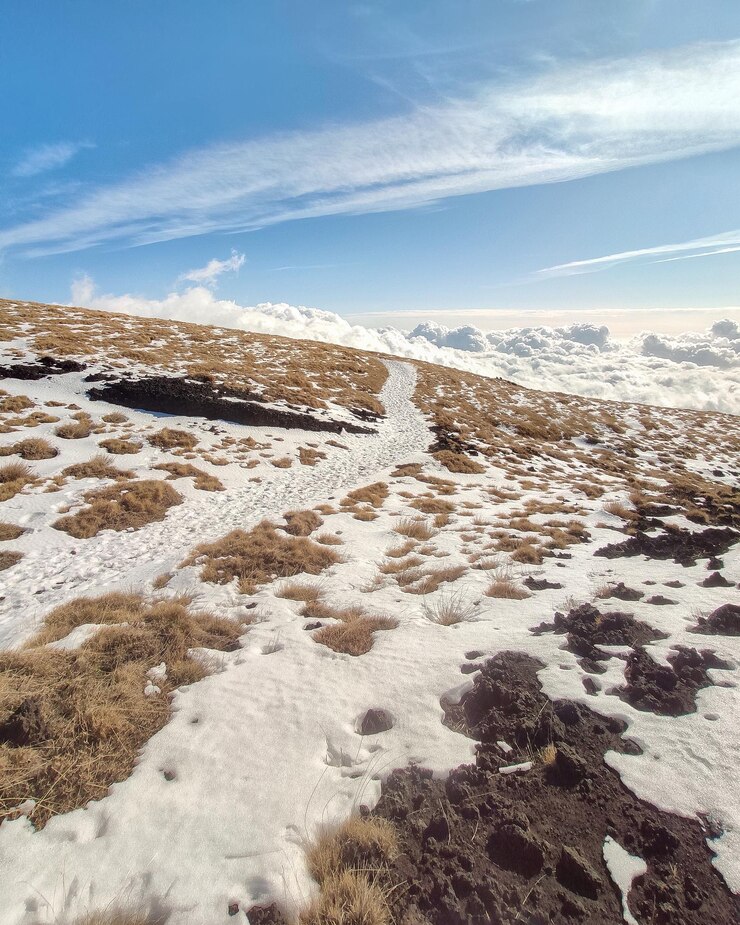 Foto vista panorâmica da terra contra o céu durante o inverno