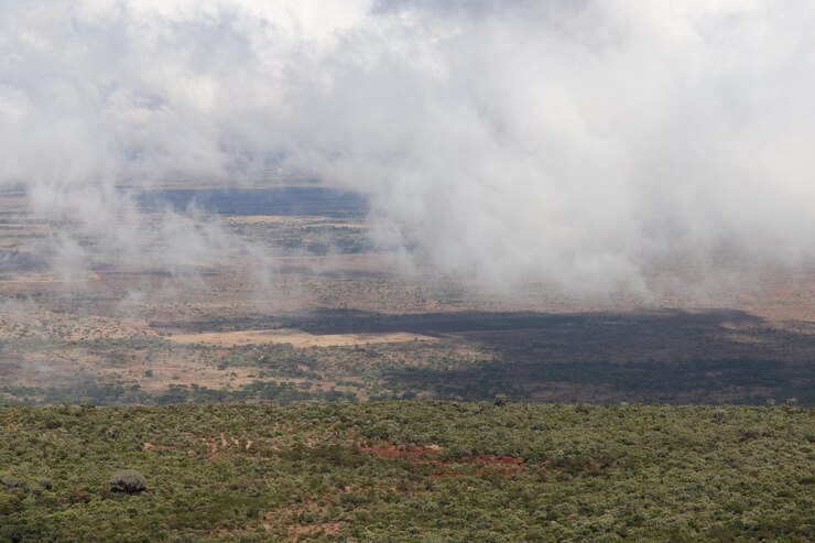 Foto vista panorâmica da terra contra o céu