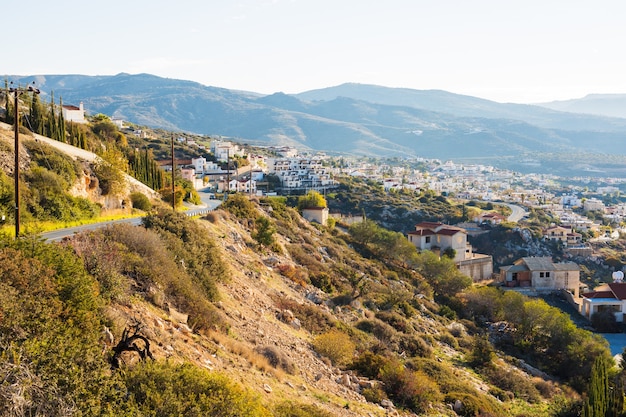 Vista panorâmica da vila em Chipre