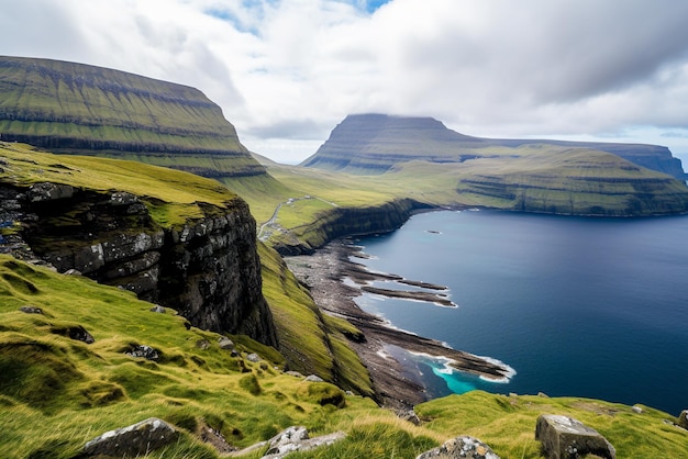 Vista panorâmica das Ilhas Faroe Generative AI