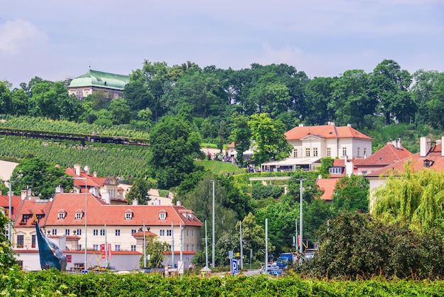 Vista panorâmica das vinhas em Praga da República Checa