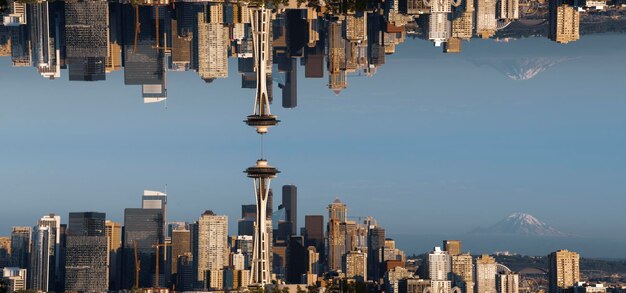 Foto vista panorâmica de edifícios da cidade contra o céu