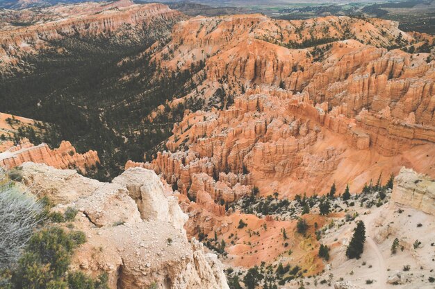 Foto vista panorâmica de formações rochosas