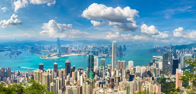 Vista panorâmica de hong kong