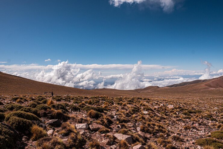 Foto vista panorâmica de montanhas contra o céu
