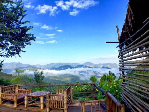 Foto vista panorâmica de montanhas contra o céu