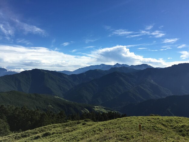 Foto vista panorâmica de montanhas contra o céu