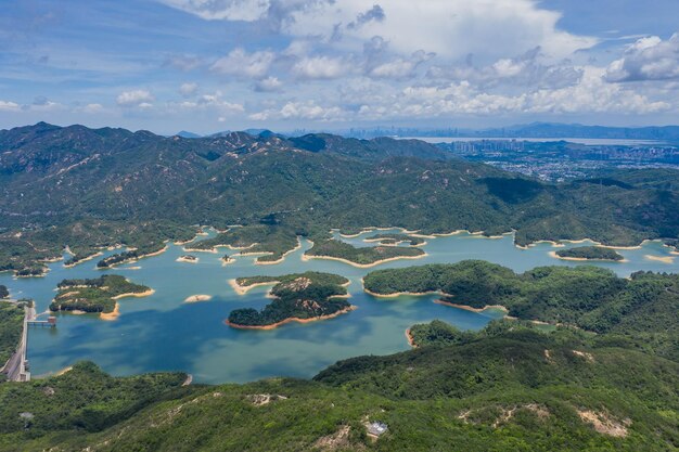 Foto vista panorâmica de montanhas contra o céu