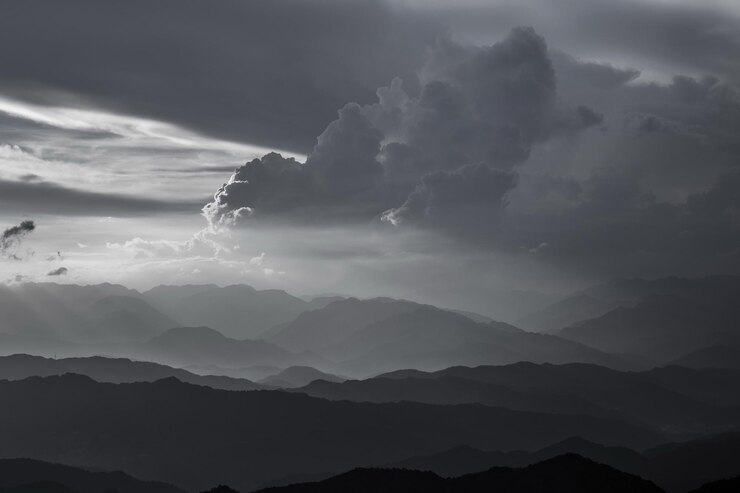 Foto vista panorâmica de montanhas contra o céu