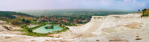 Vista panorâmica de pamukkale, turquia