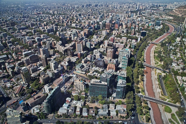 Vista panorâmica de Santiago da Torre Costanera, Chile