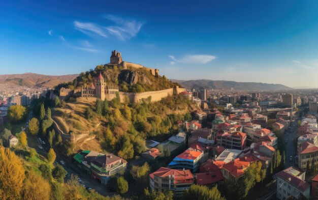 Foto vista panorâmica de tbilisi geórgia ia gerativa