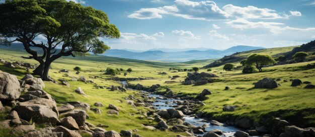 Vista panorâmica de um rio de montanha