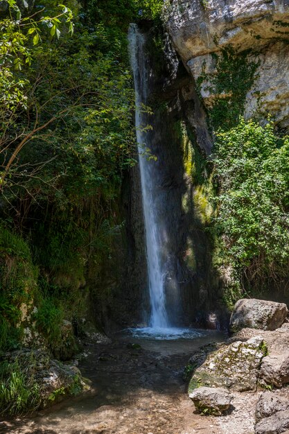 Foto vista panorâmica de uma cachoeira na floresta