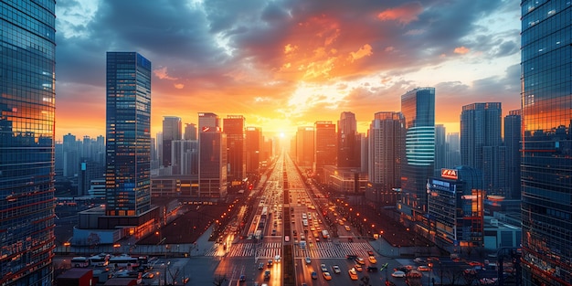 vista panorâmica de uma cidade com muitos edifícios altos