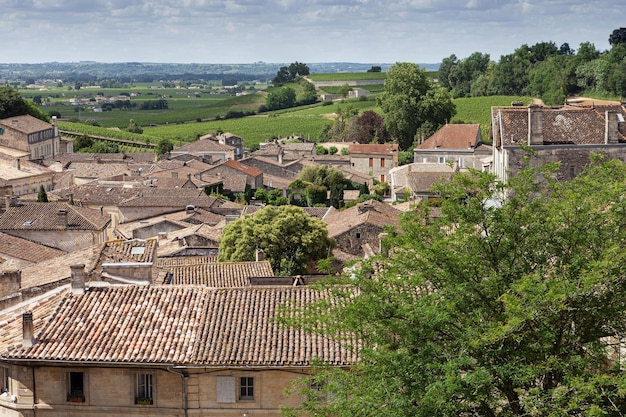 Vista panorâmica de uma típica vila francesa