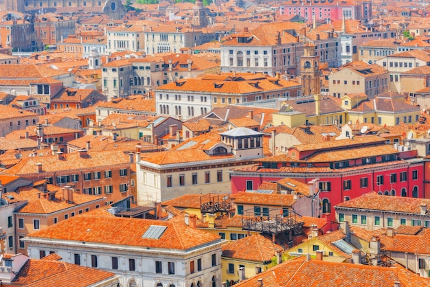 Vista panorâmica de Veneza da torre Campanile da Catedral de São Marcos Campanile di San Marco Itália