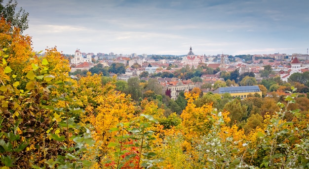 Vista panorâmica de Vilnius no outono