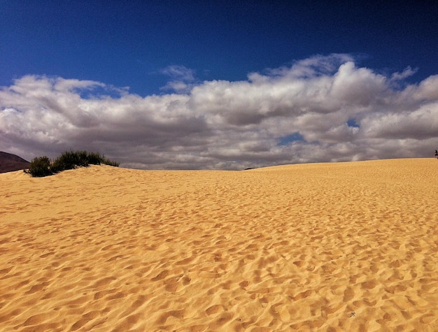 Foto vista panorámica del desierto contra el cielo nublado