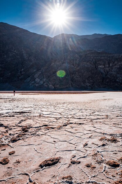 Foto vista panorámica del desierto contra el cielo