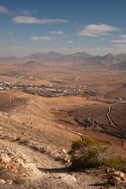 Foto vista panorámica del desierto contra el cielo