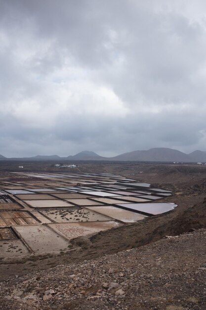 Foto vista panorámica del desierto contra el cielo