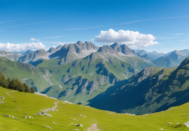 Vista panorámica del desierto de los Pirineos, Francia