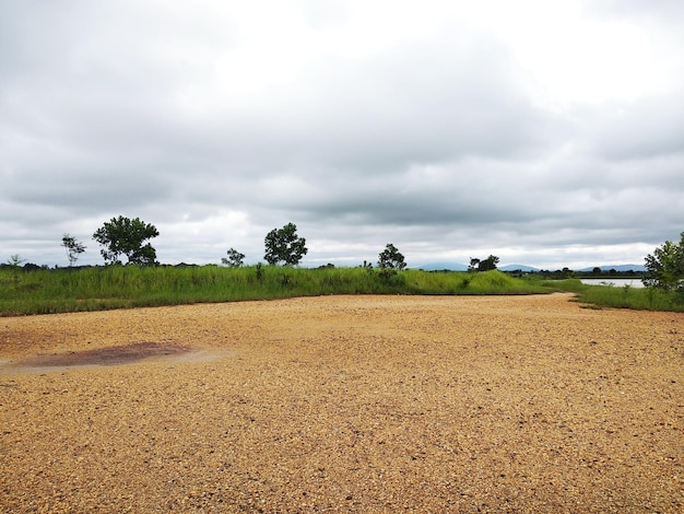 Foto vista panorâmica do campo contra o céu