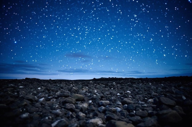 Vista panorâmica do campo de estrelas contra o céu à noite