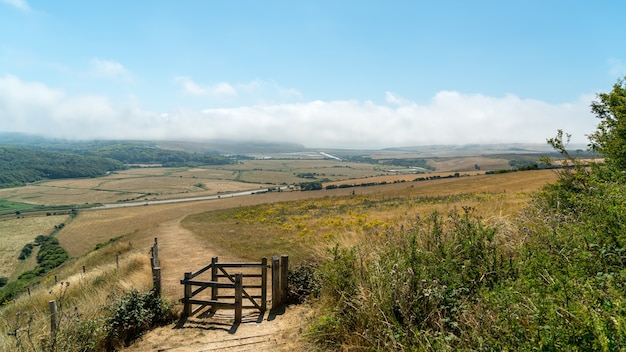 Vista panorâmica do campo Rolling Sussex