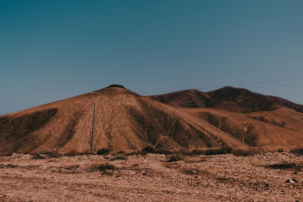 Foto vista panorâmica do deserto contra o céu claro