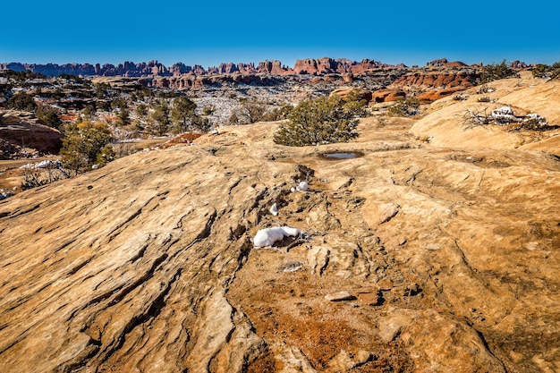 Vista panorâmica do distrito de needles no parque nacional de canyonlands, utah