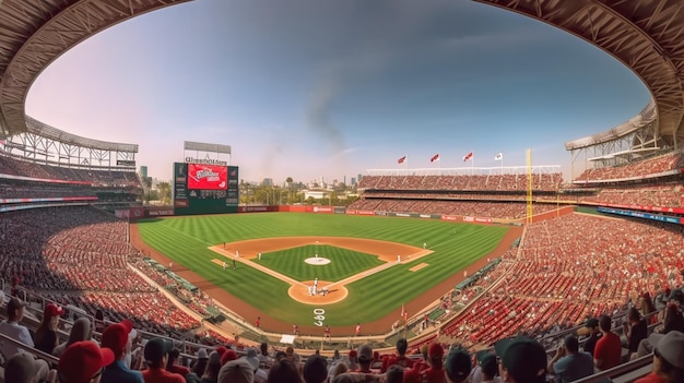 Vista panorâmica do estádio Angels em um dia de jogo Los Angeles Califórnia EUA