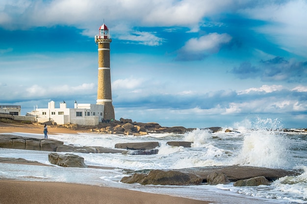 Vista panorâmica do farol jose ignacio em maldonado uruguai