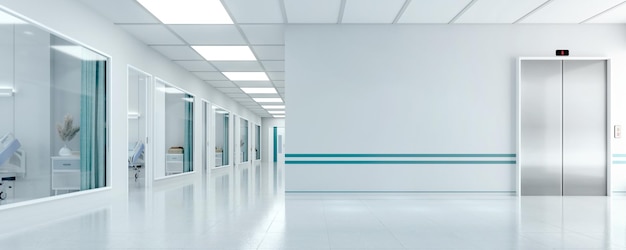 Foto vista panorâmica do interior do hospital